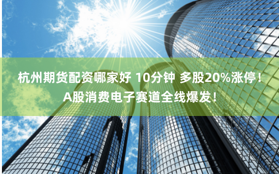 杭州期货配资哪家好 10分钟 多股20%涨停！A股消费电子赛道全线爆发！